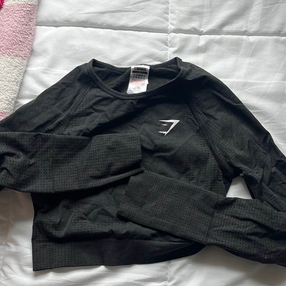 gym shark vital seamless 2.0 long sleeve crop top